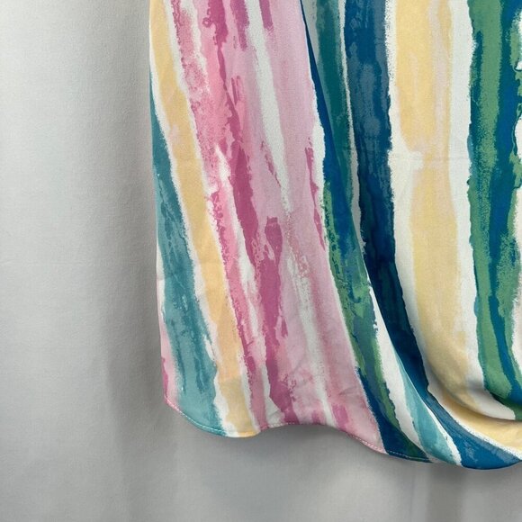 Violet & Claire Sleeveless Semi Sheer Knot Front Blouse Striped Size Small - Picture 5 of 9